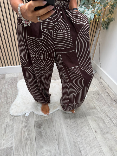 Geometric Bandeau Top Hareem Jumpsuit
