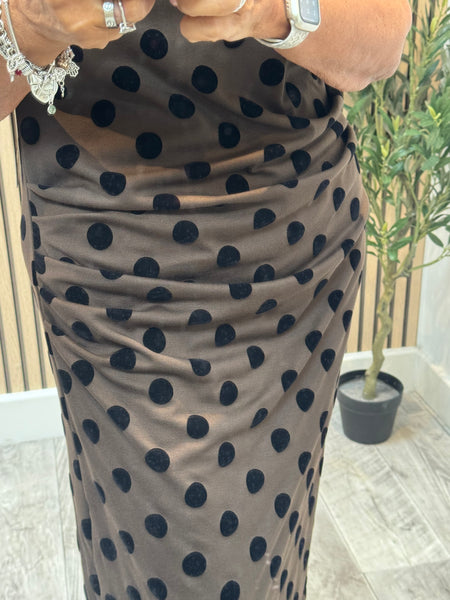 Spotted High Neck Scuba Dress