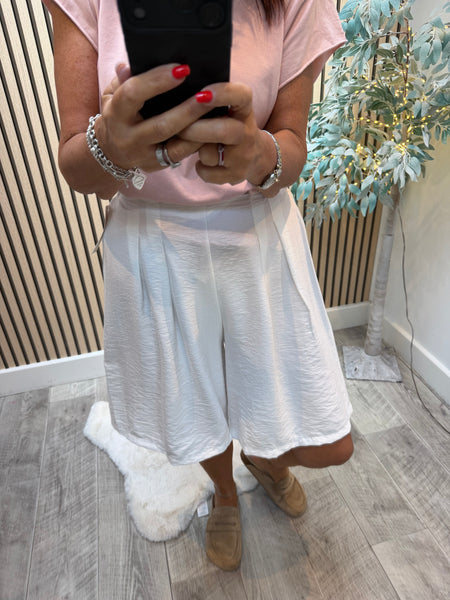 Silky Pleated front Culottes/Shorts