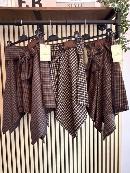 Checked Hanky Hem Skirt