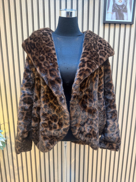 Luxe Cropped Leopard Fur  Jacket