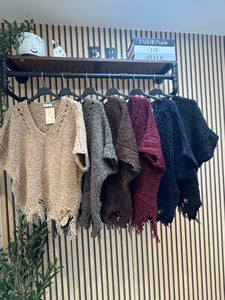 Distressed Hem Chunky popcorn Jumper