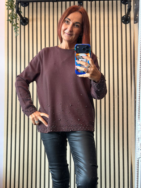 Embellished Hem / Cuff Soft Knit Jumper