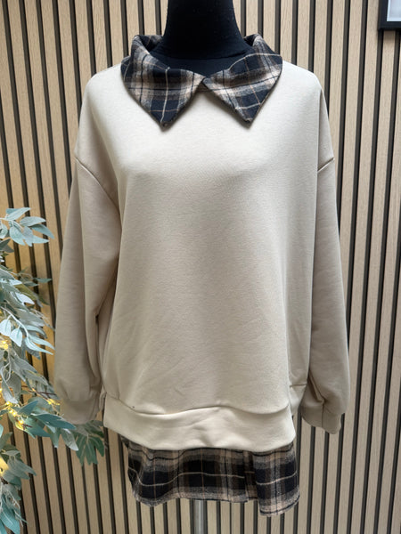 Tartan Trim Sweatshirt