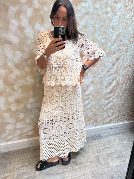 Crochet set - Skirt / layered top