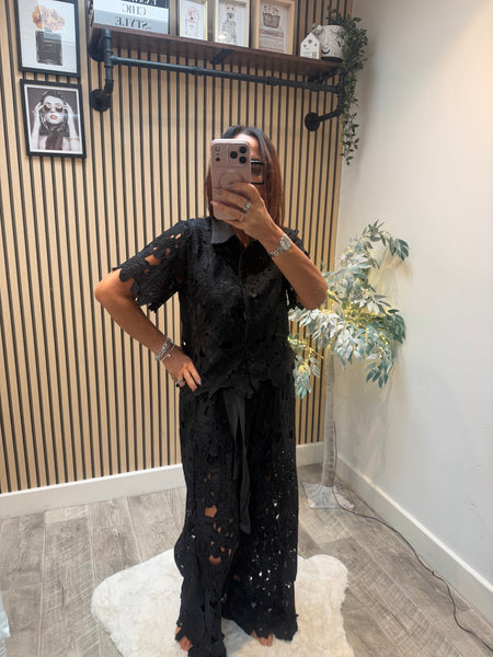 Lace 2 Piece Palazzo Trouser / Blouse  set