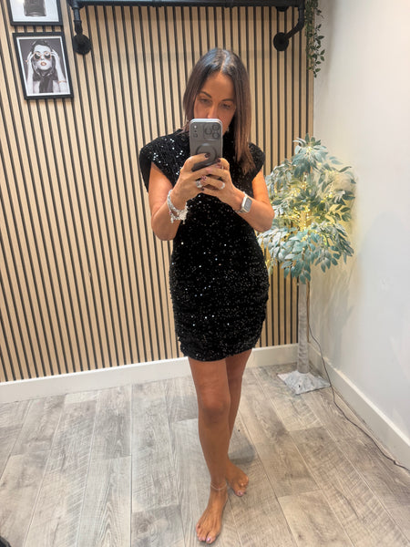 Studio Velour / Sequin Rouched Mini Dress