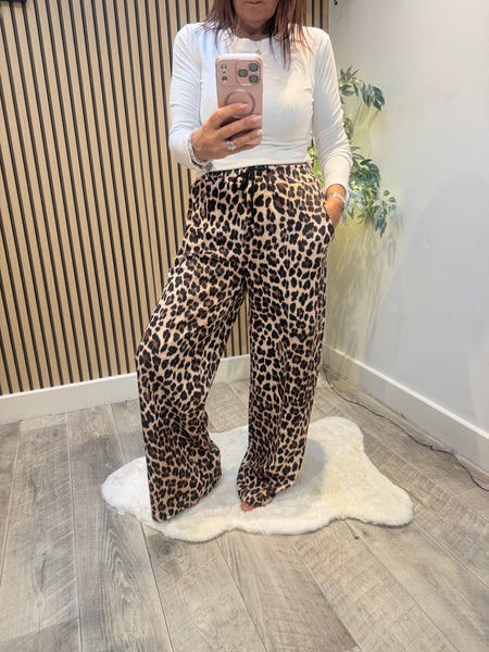 Studio Scuba Leopard wide leg palazzo trousers
