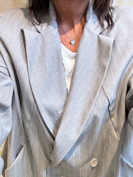 ID Oversized Pinstriped Blazer