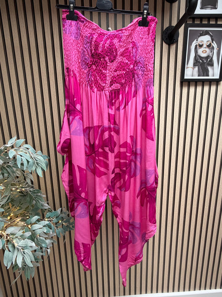 Leaf Bandeau Top Hareem Jumpsuit