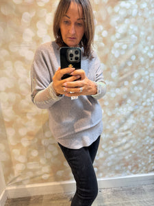 Soft Touch Jumper with Fishnet sleeves