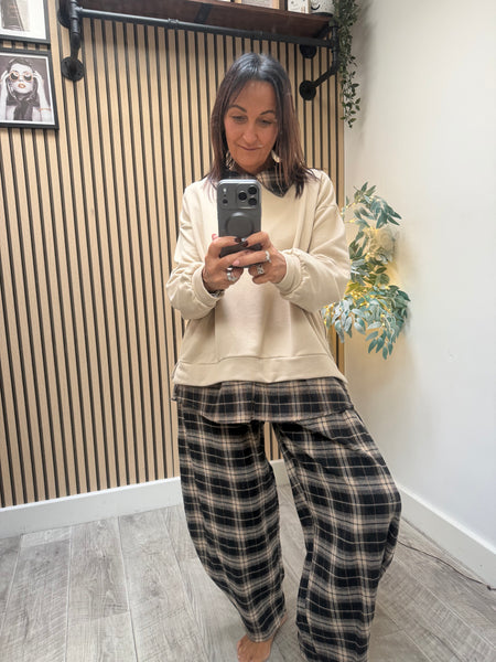 Tartan Trim Sweatshirt