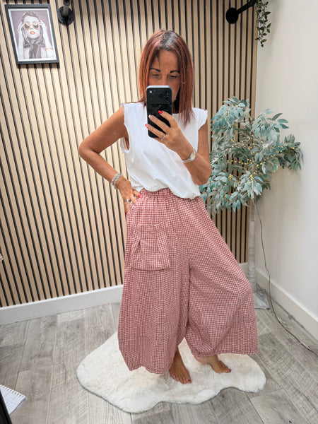 Gingham Culotte Trousers