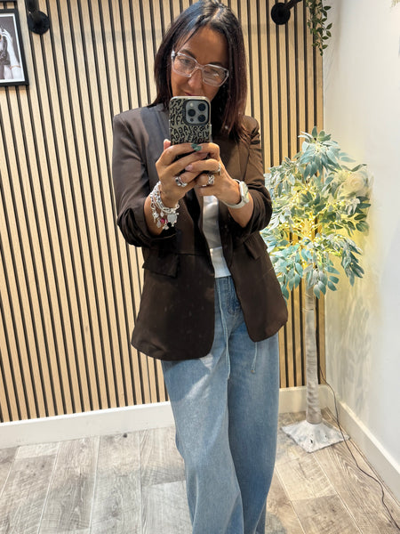 Rouched Sleeve Blazer