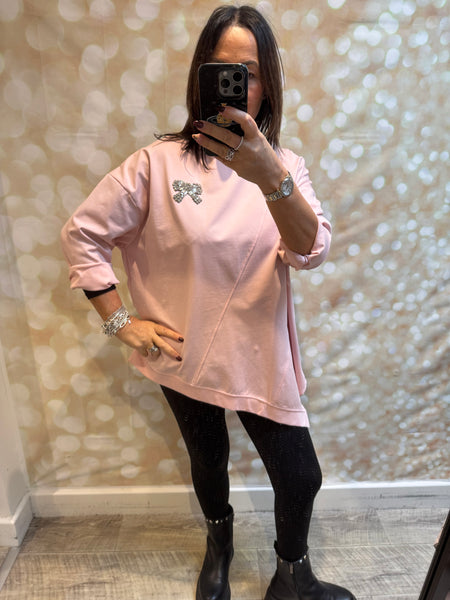 Scuba Sweatshirt with diamante bow