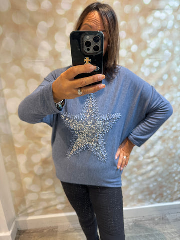 Soft touch Sequin Star Jumper