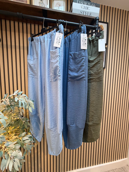 Basic Crinkle Tulip Hem Trousers