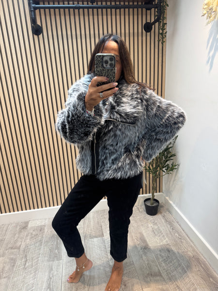 Faux Fur Biker Jacket