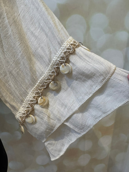 Cropped Crochet Tie Front Cardigan