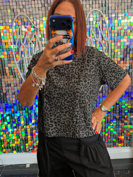 Leopard Laddered  Boxy Top