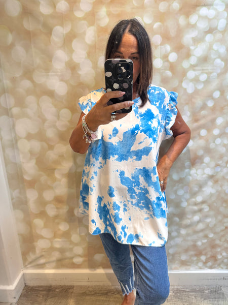 Crinkle Top in Cow Print