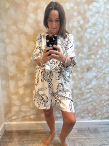 Silky Leopard Shorts / Tunic Set