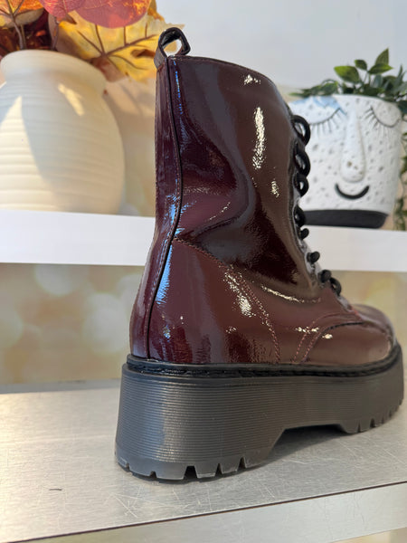 Chunky Sole Patent Boots