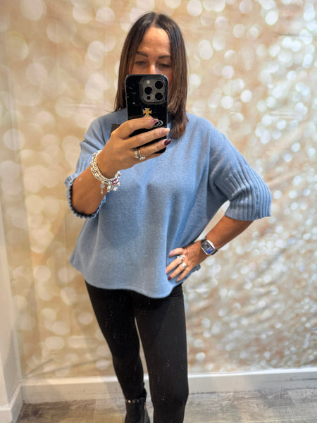 Soft knit Ribbed Neck Jumper