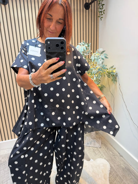 Polka Dot 2 Piece Trouser / Top set