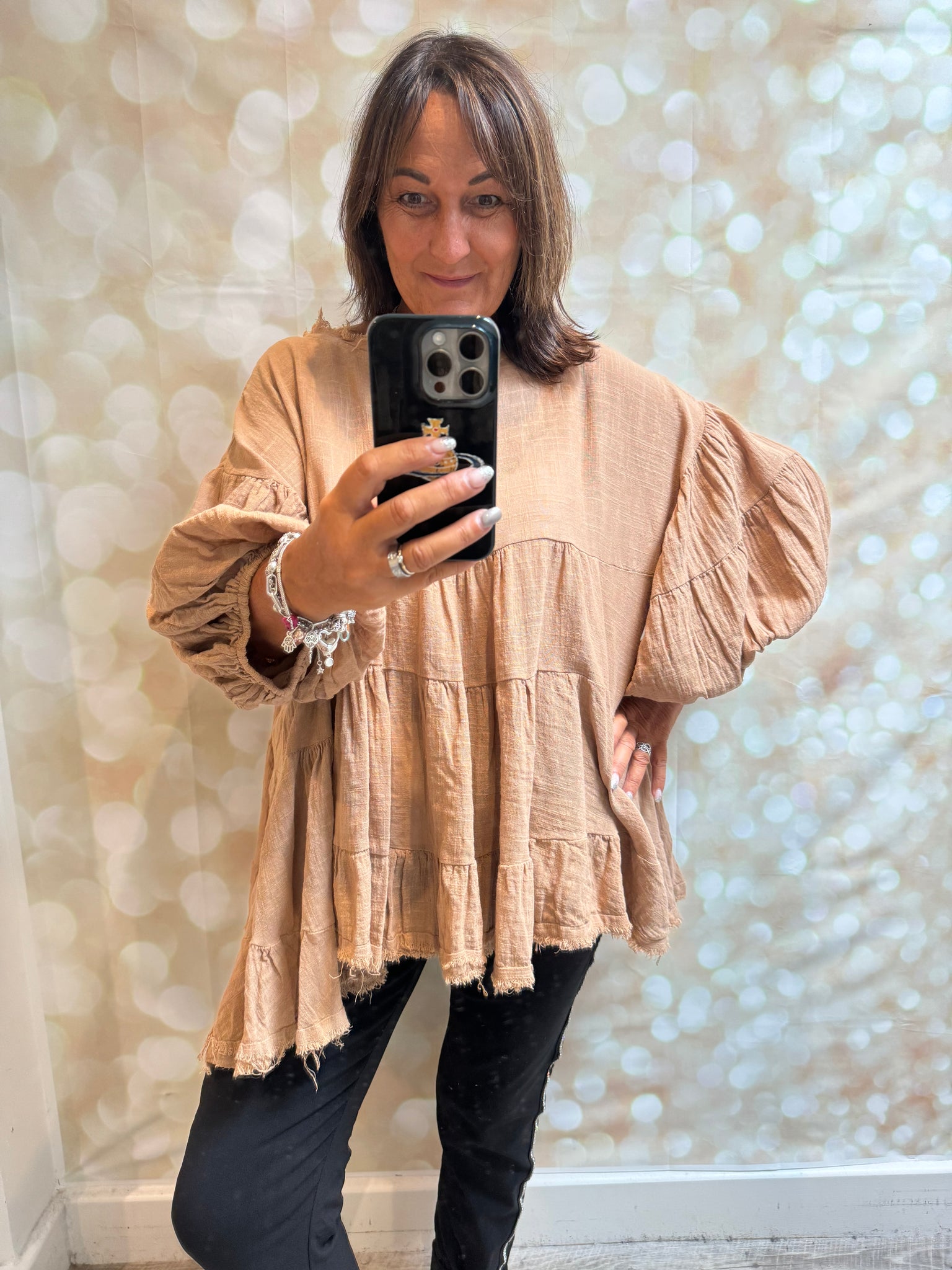 Studio Linen mix Smock Top