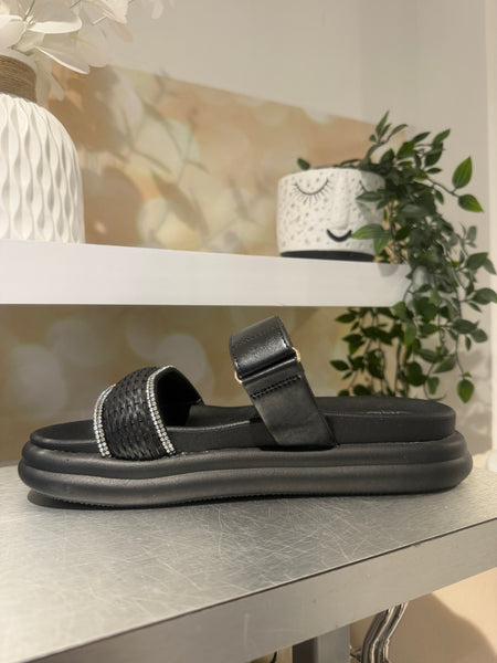 Double Strap Diamante Slider