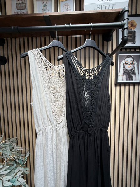 Crochet back Palazzo Jumpsuit