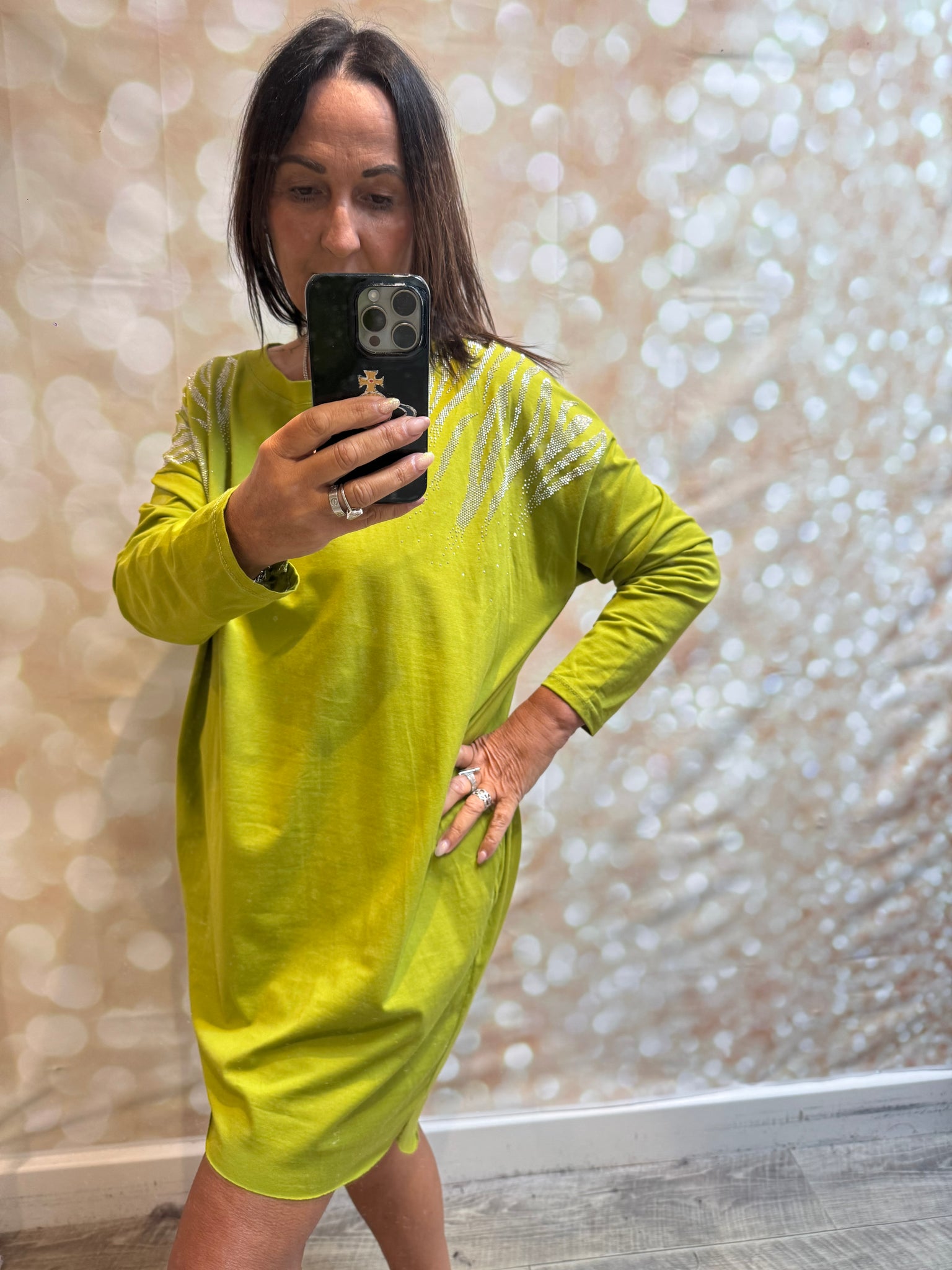 Diamante Shoulder Jersey Dress/Tunic