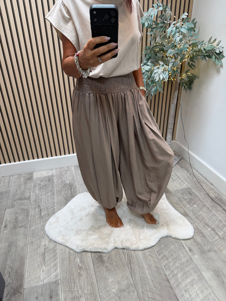 Crinkle wide waist BalloonTrousers