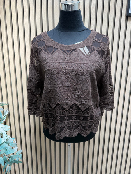Lace / sheer panel Top