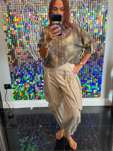 Camo silky blouse