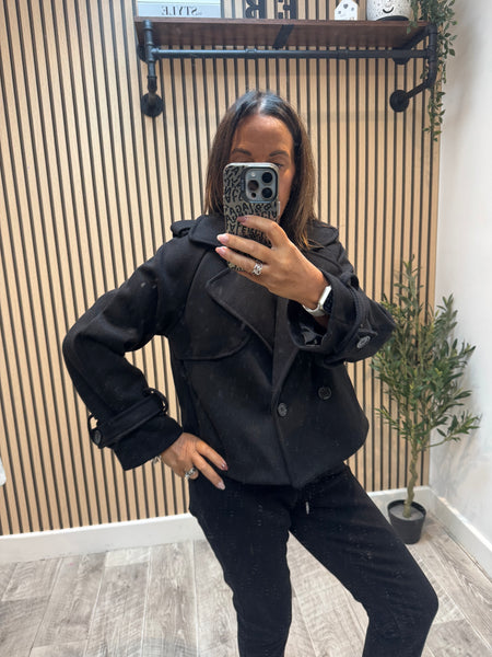 Herringbone Cropped Trench / Jacket