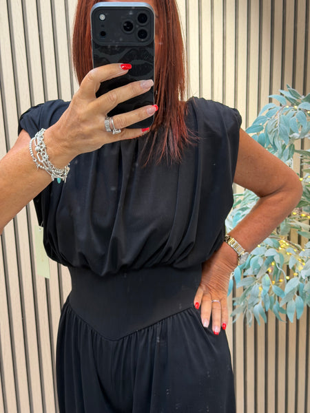 Grecian Jumpsuit with Cuff hem