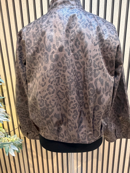Shimmer Leopard Bomber Jacket