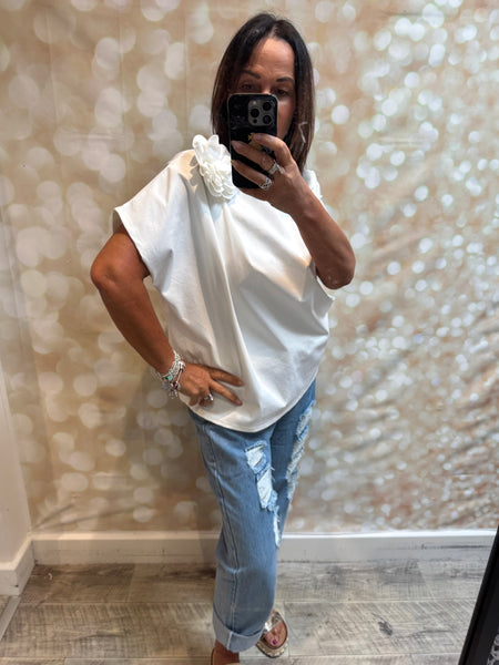 Scuba Drape Corsage Top