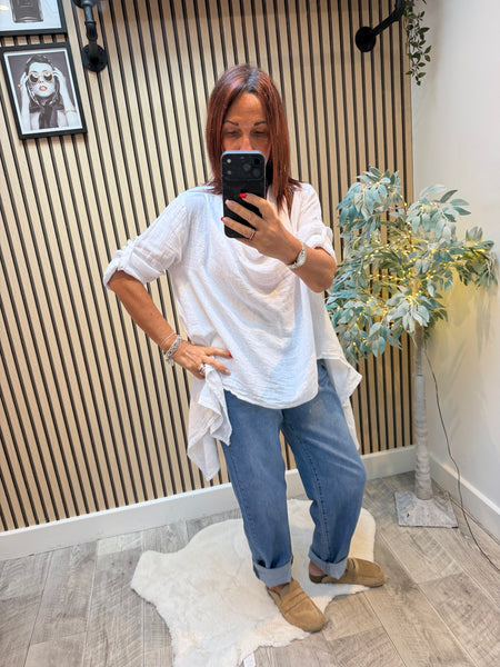 Studio Linen Cowl Front Top / Tunic