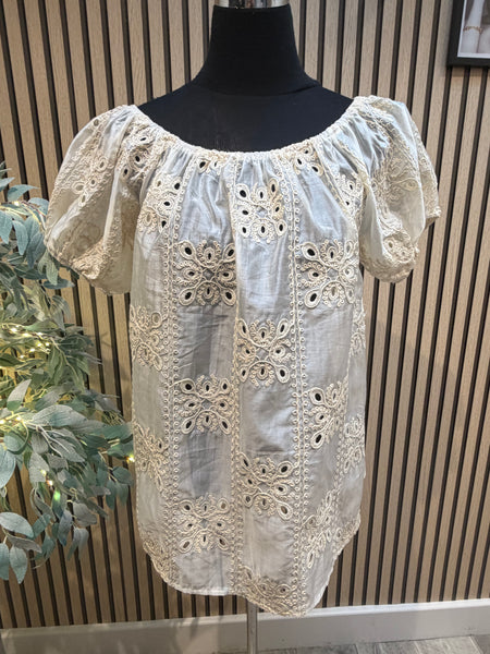 Broidery Anglais Bardot Top