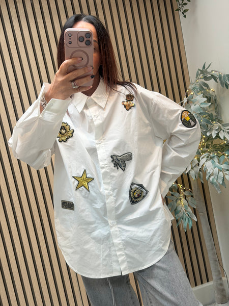 Studio badged cotton shirt
