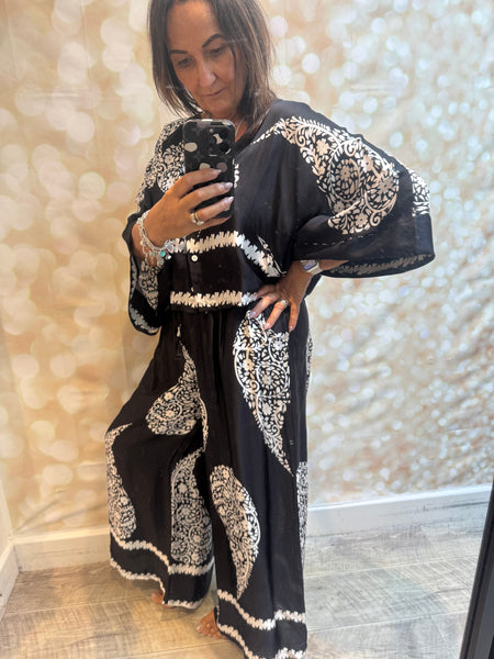 Studio silky Paisley Palazzo trousers / Jacket
