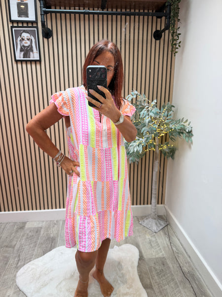 Aztec Print Tiered  Dress
