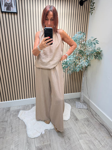 Crinkle Palazzo Trousers