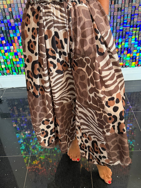Animal  Split Leg Trousers
