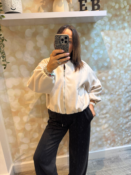 Bubble Hem Bomber Jacket