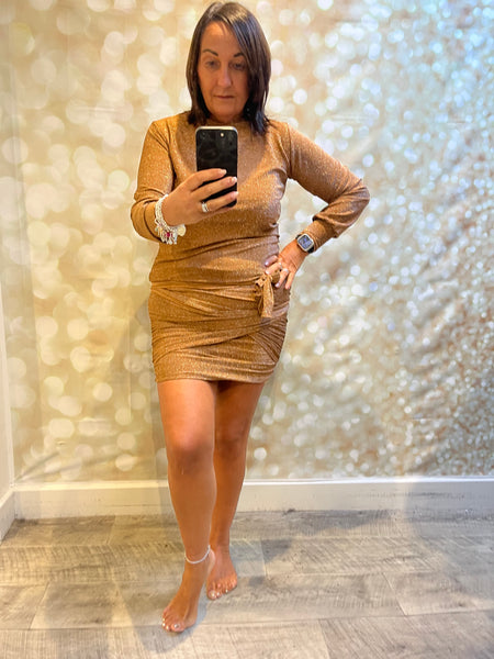 Glitter Wrap  Front Sparkle Dress