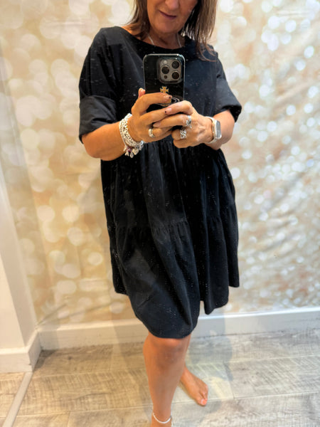 Studio Needlecord Tiered swing dress